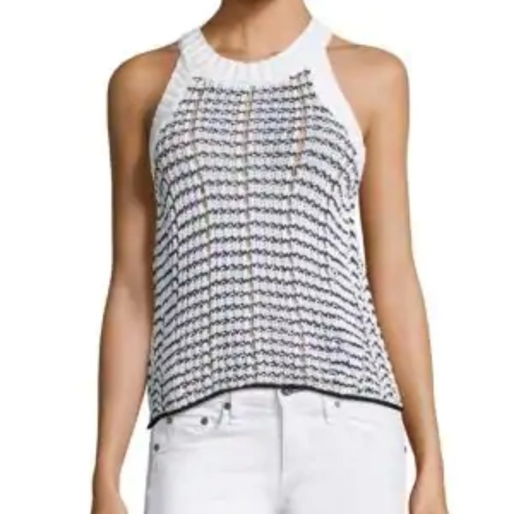 Rag & Bone Daniela Tank Chunky-knit Top Size XXS White Black